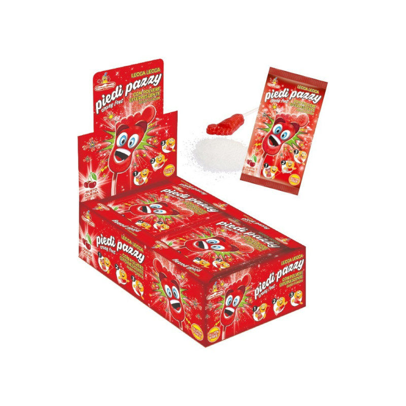 Piedi Pazzy Con Polvere Effervescente Alla Fragola gr.20 x 40pz Casa del Dolce