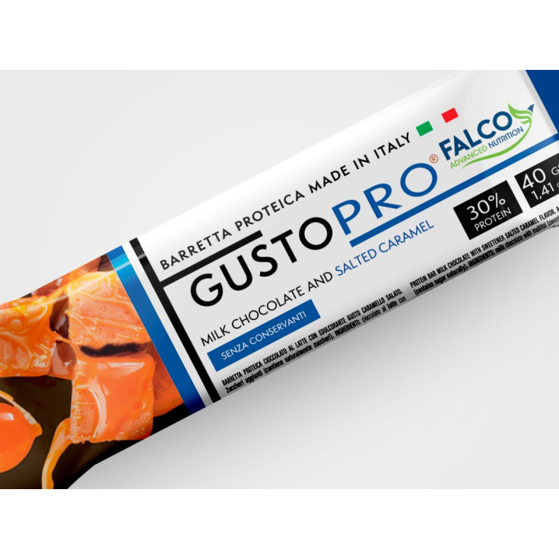 GustoPro Cioccolato al Latte e Caramello Salato 40gr x 24pz Falco
