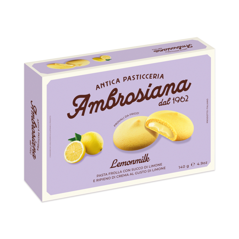 Biscotti Lemonmilk Frolla al Limone Ripieni 150gr Dolciaria Ambrosiana