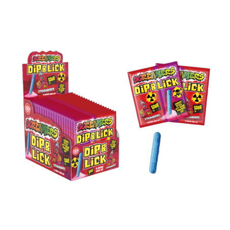 Screamers Dip & Lick Fragola 15gr x 12pz Zed Candy Dulcis
