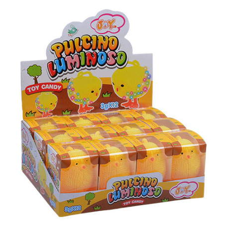Pulcino Luminoso con Caramelle x 12pz Joygum