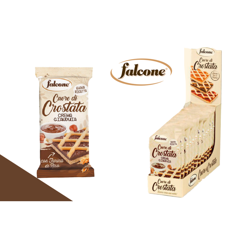 Cuor di Crostata alla Gianduia con Farina di Riso 60gr x 13pz Falcone Dolciaria