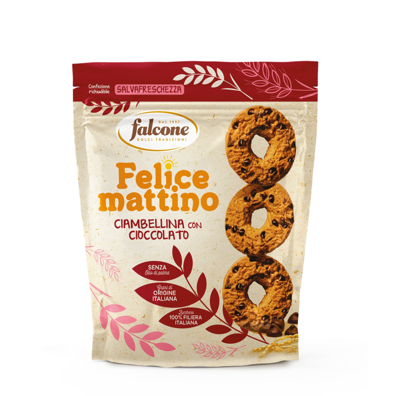 Felice Mattino Ciambelline con Gocce di Cioccolato 500gr Falcone Dolciaria