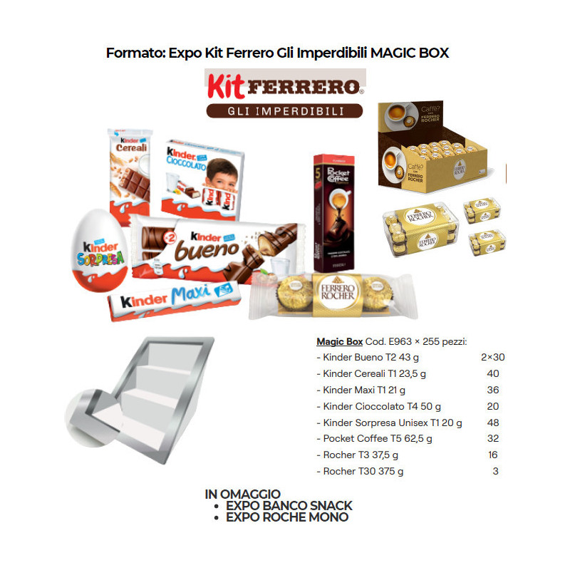 Expo Kit Ferrero Gli Imperdibili Magic Box 255pz