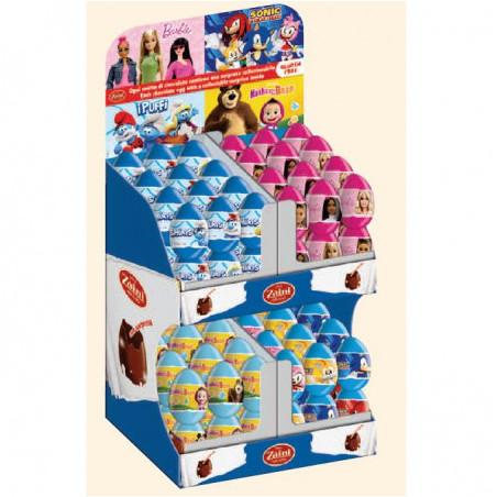 Ovetti di Cioccolato Expo Personaggi 144pz + Omaggio Zaini