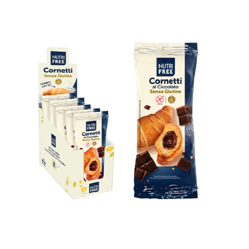 Cornetti al Cioccolato Senza Glutine e Lattosio 60gr x 5pz Nutri Free