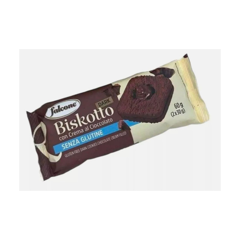 Biskotto Dark Cioccolato Senza Glutine 60gr x 12pz Falcone Dolciaria