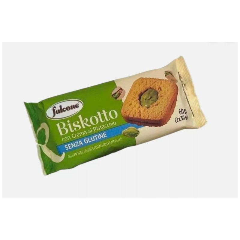 Biskotto al Pistacchio Senza Glutine 60gr x 12pz Falcone Dolciaria