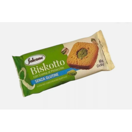 Biskotto al Pistacchio Senza Glutine 60gr x 12pz Falcone Dolciaria