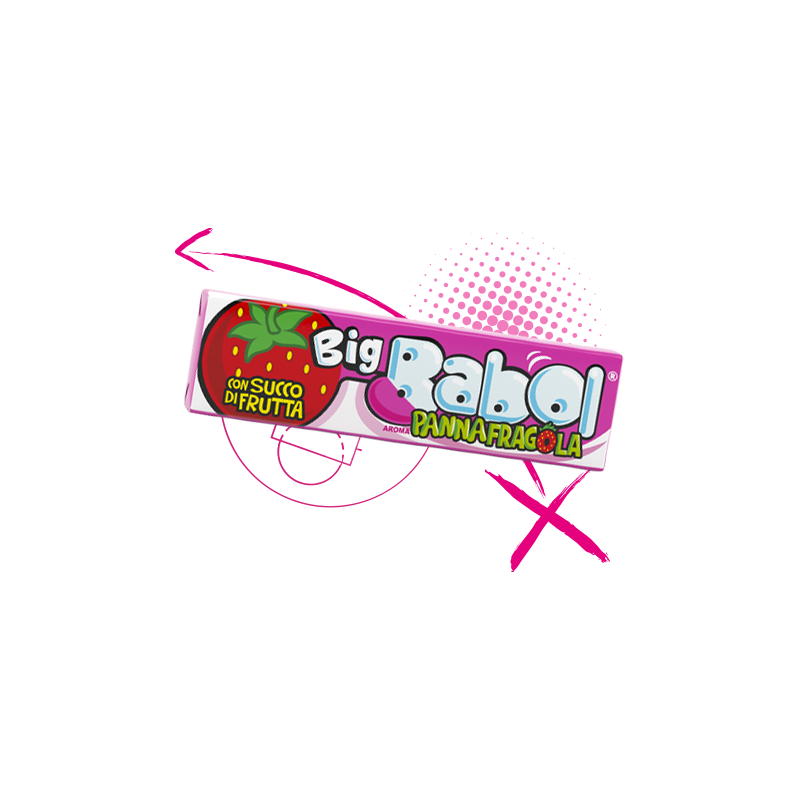 Mega Big Babol Panna Fragola Stick x 24pz