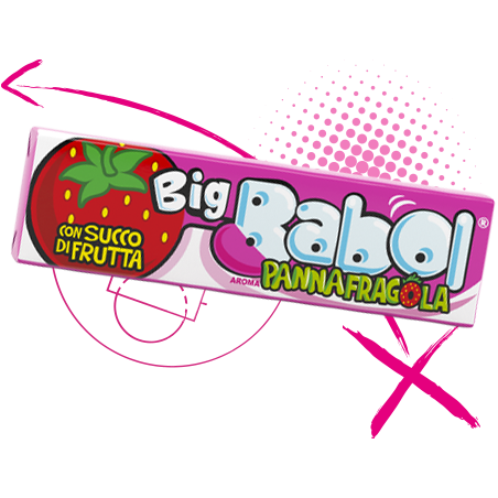 Mega Big Babol Panna Fragola Stick x 24pz