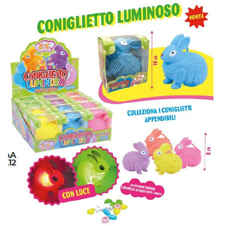 Coniglietto Luminoso con Caramelle x 12pz