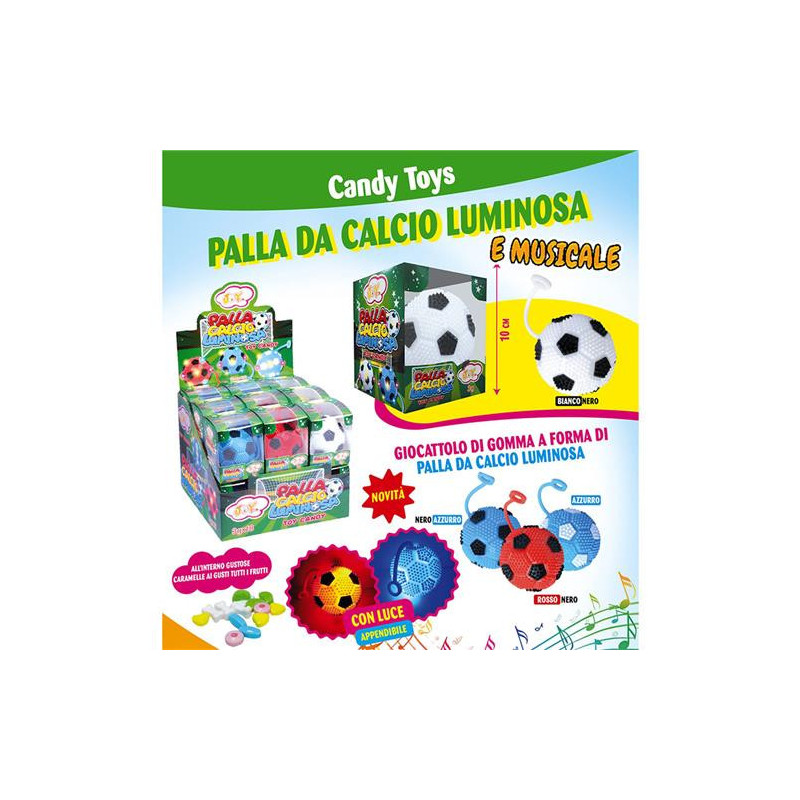 Palla Calcio Luminosa + Candy 3gr x 18pz