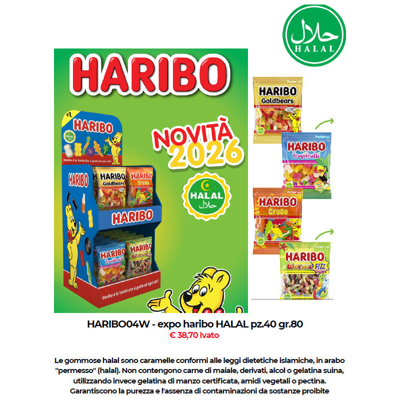 Expo Haribo Halal da 80gr x 40pz