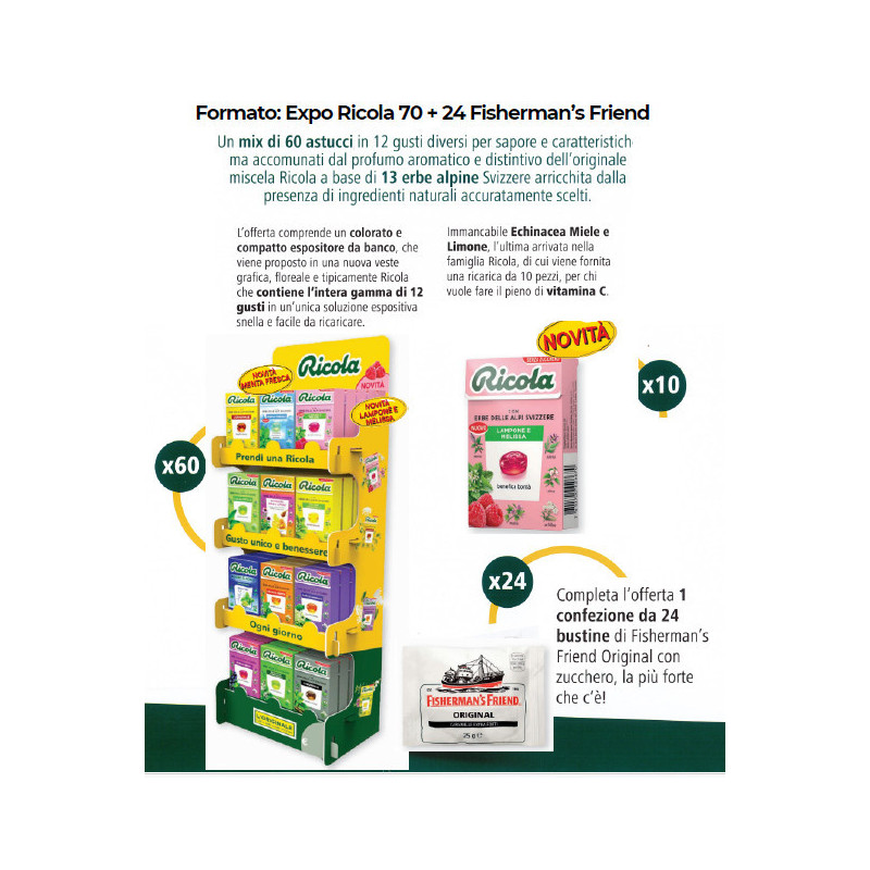 Expo Ricola 70pz. + 24pz. Fisherman's Friend