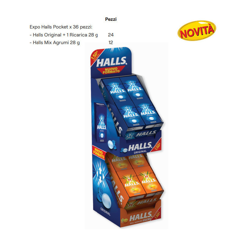 Expo Astuccio Halls Candy x 36pz