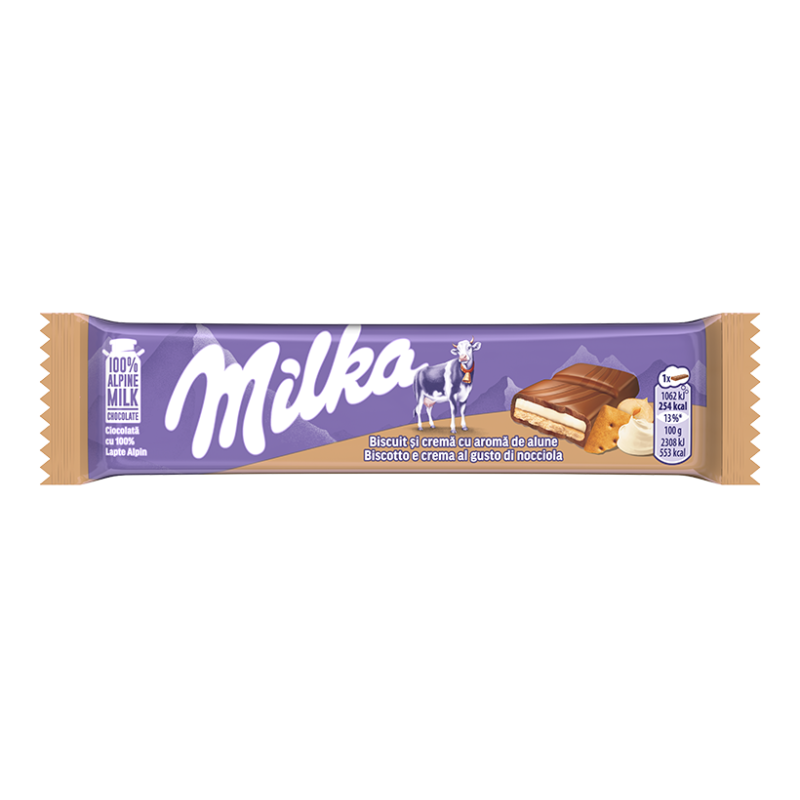Milka Barretta Biscotto e Crema di Nocciole 46gr x 42pz